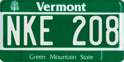 VT license plate NKE208