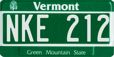 VT license plate NKE212
