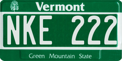 VT license plate NKE222