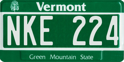 VT license plate NKE224