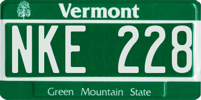 VT license plate NKE228