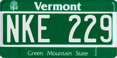 VT license plate NKE229