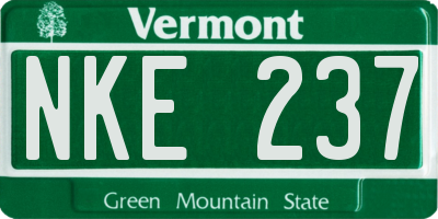 VT license plate NKE237