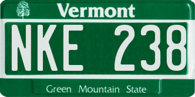 VT license plate NKE238