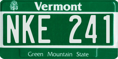 VT license plate NKE241