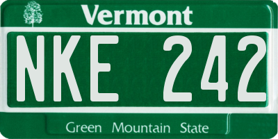 VT license plate NKE242