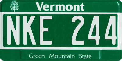 VT license plate NKE244