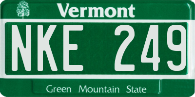 VT license plate NKE249