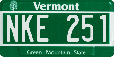 VT license plate NKE251