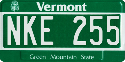 VT license plate NKE255