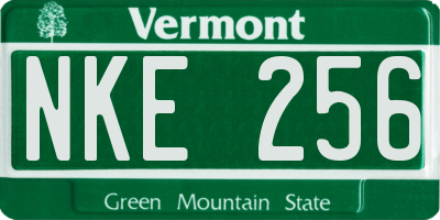 VT license plate NKE256
