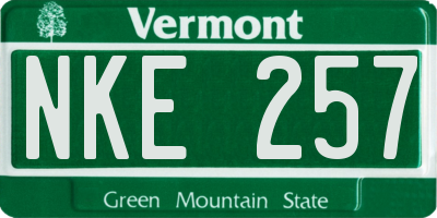 VT license plate NKE257