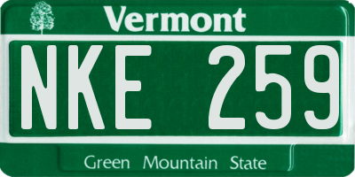 VT license plate NKE259
