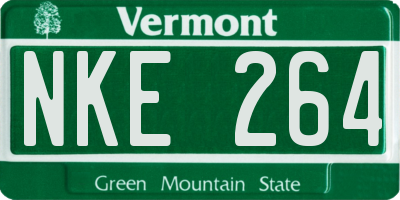 VT license plate NKE264