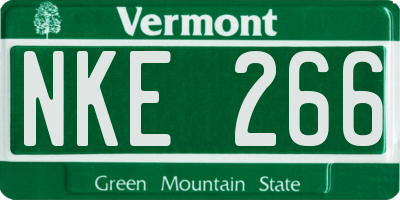 VT license plate NKE266