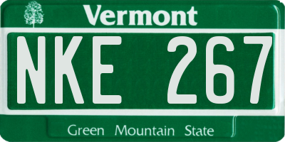 VT license plate NKE267
