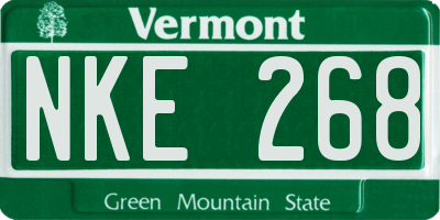 VT license plate NKE268