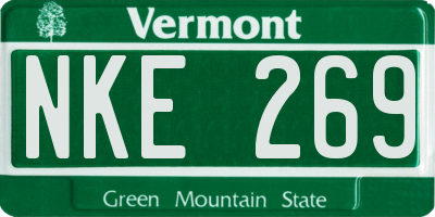VT license plate NKE269