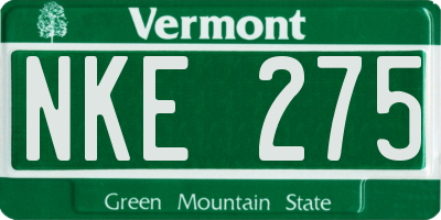 VT license plate NKE275