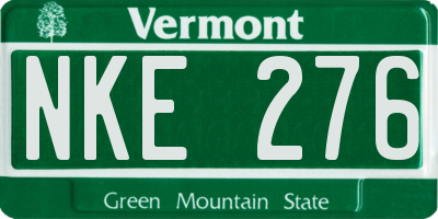 VT license plate NKE276