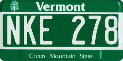 VT license plate NKE278