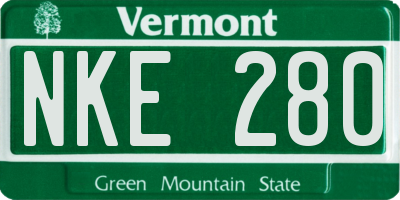 VT license plate NKE280