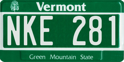 VT license plate NKE281