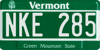 VT license plate NKE285