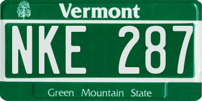 VT license plate NKE287