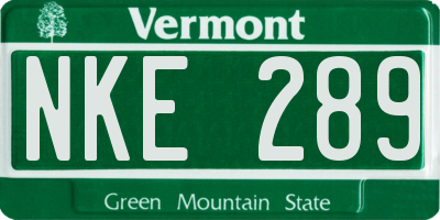 VT license plate NKE289