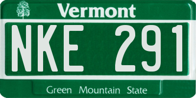 VT license plate NKE291