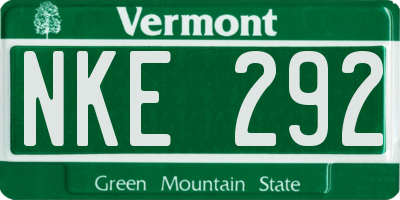 VT license plate NKE292