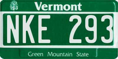 VT license plate NKE293