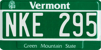 VT license plate NKE295