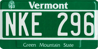VT license plate NKE296