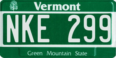 VT license plate NKE299
