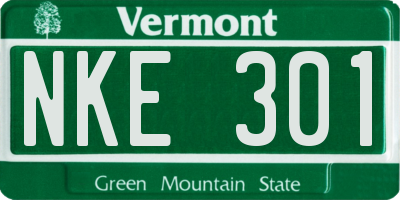 VT license plate NKE301