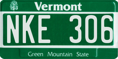 VT license plate NKE306