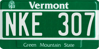 VT license plate NKE307