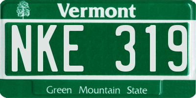 VT license plate NKE319