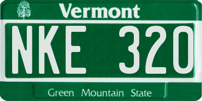 VT license plate NKE320