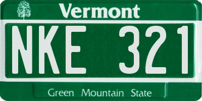 VT license plate NKE321