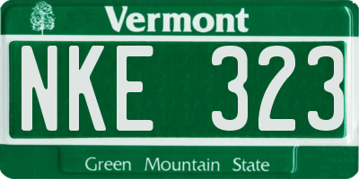 VT license plate NKE323