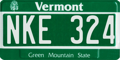 VT license plate NKE324