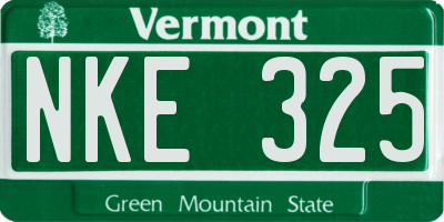 VT license plate NKE325