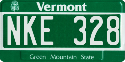 VT license plate NKE328
