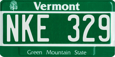 VT license plate NKE329