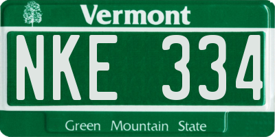 VT license plate NKE334