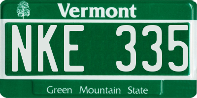 VT license plate NKE335