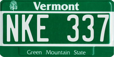 VT license plate NKE337